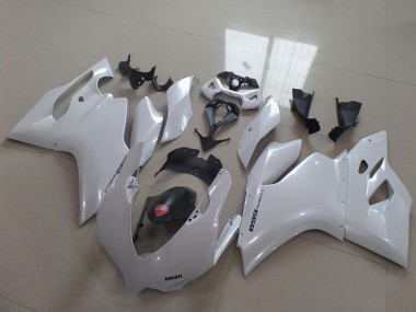 Billige Ducati 1199 Motorrad Verkleidung 2011-2014 - Weiss Schwarz