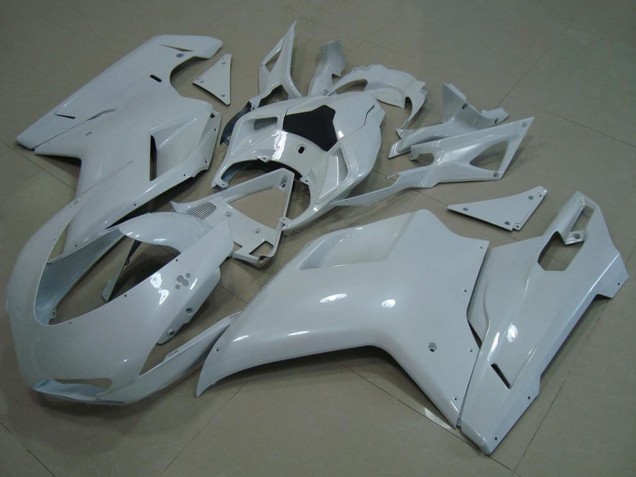 Billige Ducati 848 1098 1198 Motorrad Verkleidung 2007-2014 - Glanzendes Weiss