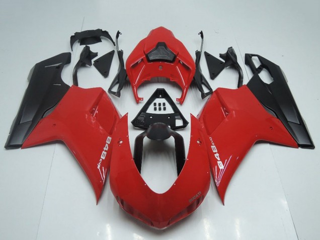 Billige Ducati 848 Motorrad Verkleidung 2007-2014 - Rot Matt Schwarz OEM Stil