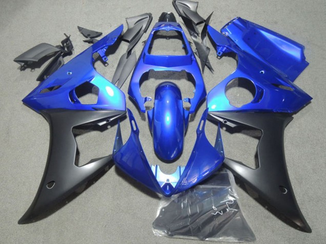 Billige Yamaha YZF R6 Motorrad Verkleidung 2003-2004 - Blau Matt Schwarz