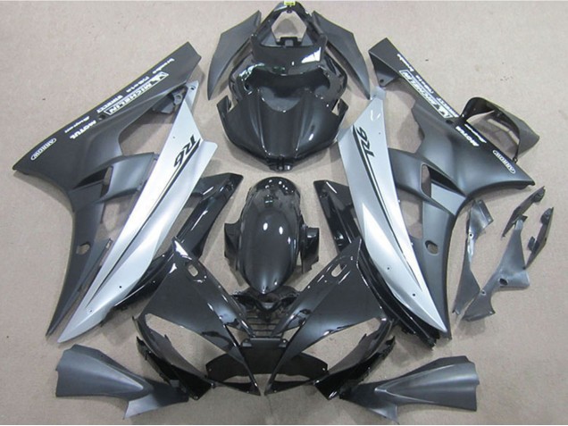 Billige Yamaha YZF R6 Motorrad Verkleidung 2006-2007 - Glanzendes Schwarz Matt Schwarz Silber