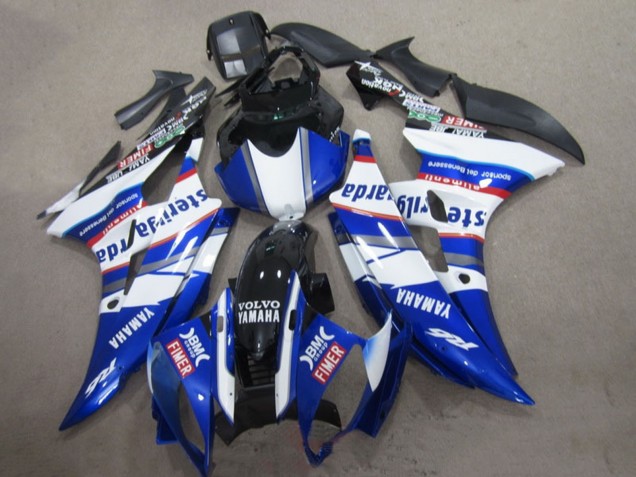 Billige Yamaha YZF R6 Motorrad Verkleidung 2006-2007 - Weiss Blau Rot Sterilgarda Volvo Fimer