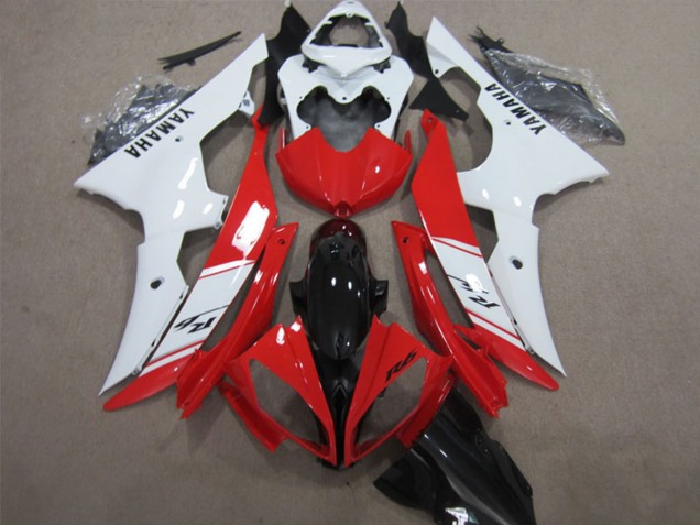 Billige Yamaha YZF R6 Abs Verkleidungen 2008-2016 - Weiss Rot Glanzendes Schwarz