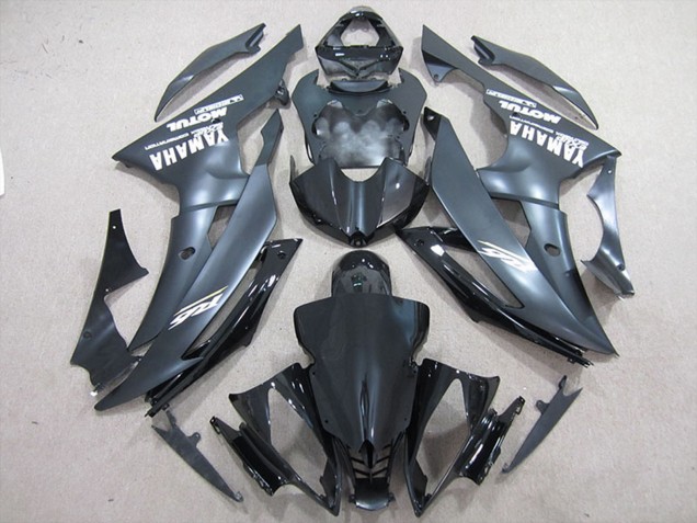 Billige Yamaha YZF R6 Motorrad Verkleidung 2008-2016 - Glanzendes Schwarz Matt Schwarz Weiss Aufkleber