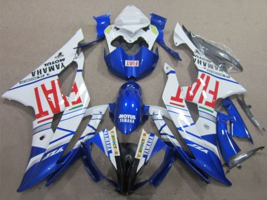 Billige Yamaha YZF R6 Motorrad Verkleidung 2008-2016 - Weiss Blau Rot Motul Fiat