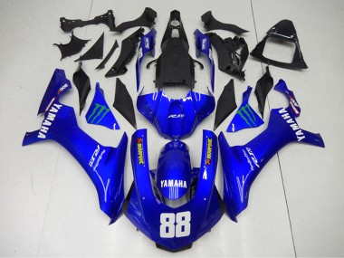 Billige Yamaha YZF R1 Motorrad Verkleidung 2015-2019 - Blau Grun Monster Akropovic