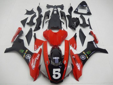 Billige Yamaha YZF R1 Motorrad Verkleidung 2015-2019 - Rot Schwarz Grun Monster 5