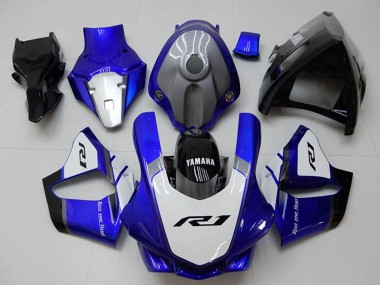 Billige Yamaha YZF R1 Motorrad Verkleidung 2015-2019 - Weiss Blau Glanzendes Schwarz