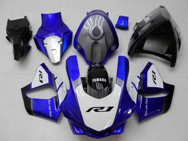 Billige Yamaha YZF R1 Motorrad Verkleidung 2015-2019 - Weiss Blau Glanzendes Schwarz