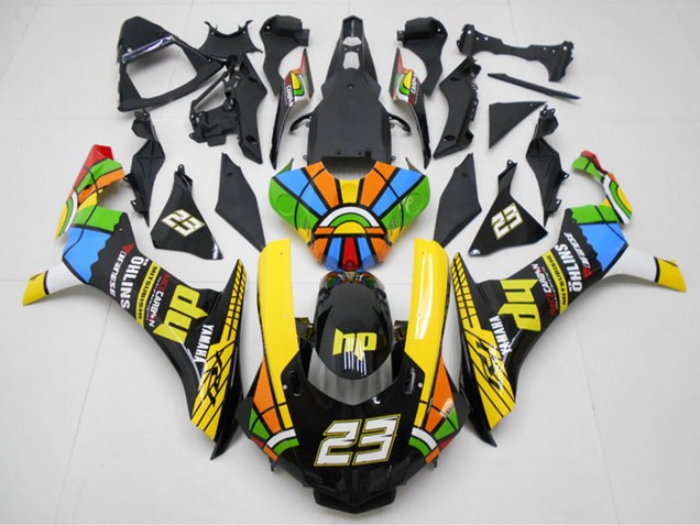 Billige Yamaha YZF R1 Motorrad Verkleidung 2015-2019 - Gelb Rot Blau Grun HP Farbrad 23