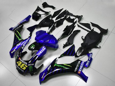 Billige Yamaha YZF R1 Motorrad Verkleidung 2015-2019 - Blau Weiss Schwarz Grun ENEOS Monster M1 46