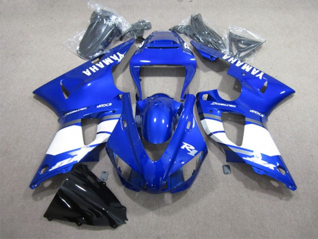 Billige Yamaha YZF R1 Motorrad Verkleidung 1998-1999 - Blau Weiss mit Aufkleber