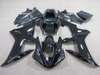 Billige Yamaha YZF R1 Motorrad Verkleidung 2002-2003 - Glanzendes Schwarz Schlichtes