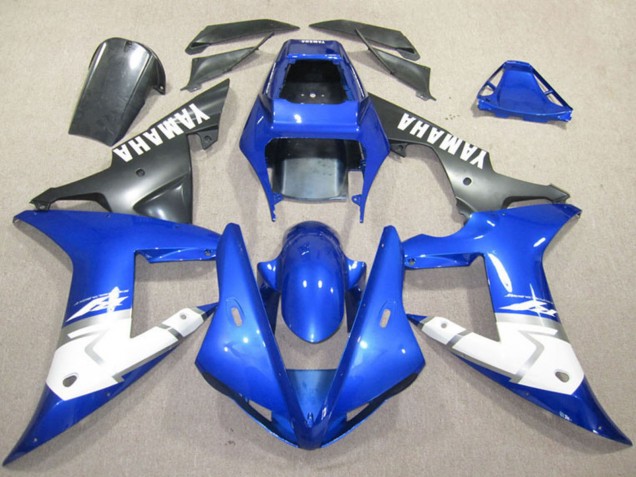 Billige Yamaha YZF R1 Motorrad Verkleidung 2002-2003 - Blau Weiss Matt Schwarz