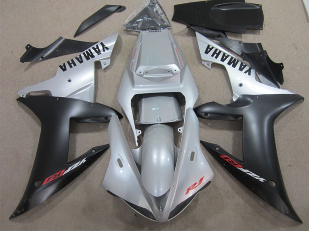 Billige Yamaha YZF R1 Motorrad Verkleidung 2002-2003 - Silber Matt Schwarz