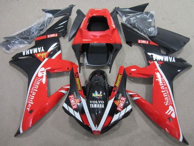 Billige Yamaha YZF R1 Motorrad Verkleidung 2004-2006 - Rot Weiss Glanzendes Schwarz Santunder