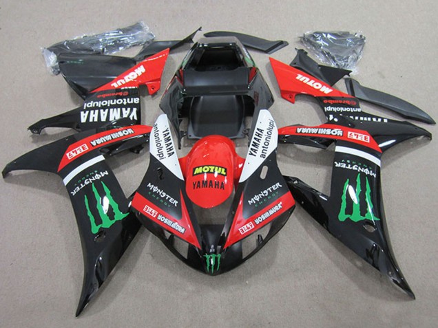 Billige Yamaha YZF R1 Motorrad Verkleidung 2004-2006 - Rot Weiss Glanzendes Schwarz Grun Motul Monster