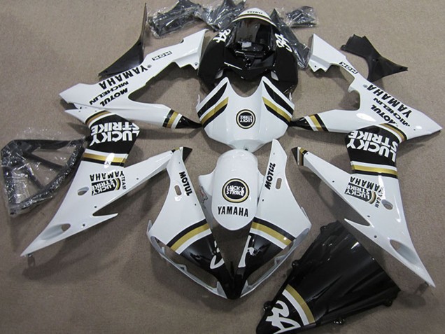 Billige Yamaha YZF R1 Motorrad Verkleidung 2004-2006 - Weiss Schwarz Lucky Strike