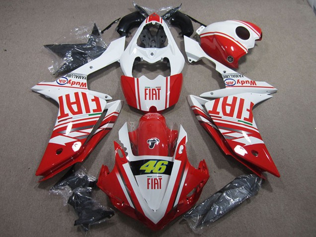 Billige Yamaha YZF R1 Motorrad Verkleidung 2007-2008 - Weiss Rot Fiat 46