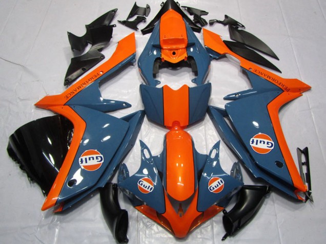 Billige Yamaha YZF R1 Motorrad Verkleidung 2007-2008 - Dunkel Blau Orange Gulf