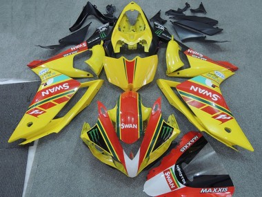 Billige Yamaha YZF R1 Motorrad Verkleidung 2007-2008 - Gelb Rot Schwarz Weiss Schwan