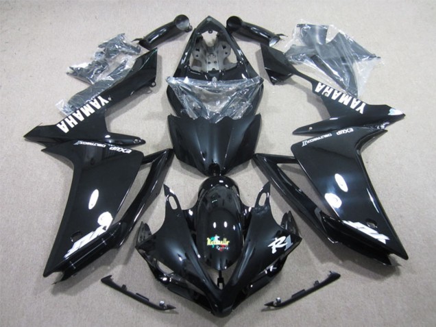 Billige Yamaha YZF R1 Motorrad Verkleidung 2007-2008 - Glanzendes Schwarz Weiss Aufkleber