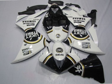 Billige Yamaha YZF R1 Motorrad Verkleidung 2009-2011 - Weiss Schwarz Lucky Strike