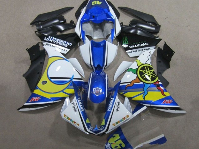 Billige Yamaha YZF R1 Motorrad Verkleidung 2009-2011 - Weiss Blau Gelb Grun Monster Semakin Didepan