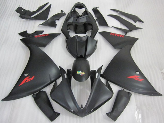 Billige Yamaha YZF R1 Motorrad Verkleidung 2009-2011 - Matt Schwarz Rot Aufkleber