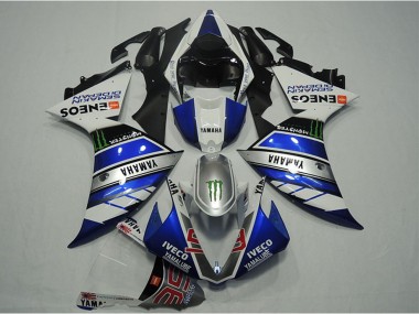 Billige Yamaha YZF R1 Motorrad Verkleidung 2012-2014 - Blau Silber Weiss Schwarz Grun Monster IVECO Yamalube ENEOS Semakin Didepan