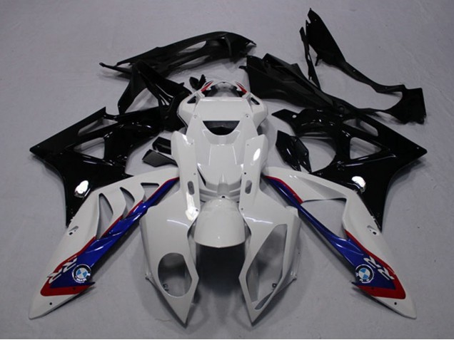 Billige BMW S1000RR Motorrad Verkleidung 2009-2014 - Weiss Blau Glanzendes Schwarz