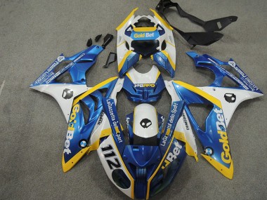 Billige BMW S1000RR Motorrad Verkleidung 2009-2014 - Weiss Gelb Blau GoldBet 112