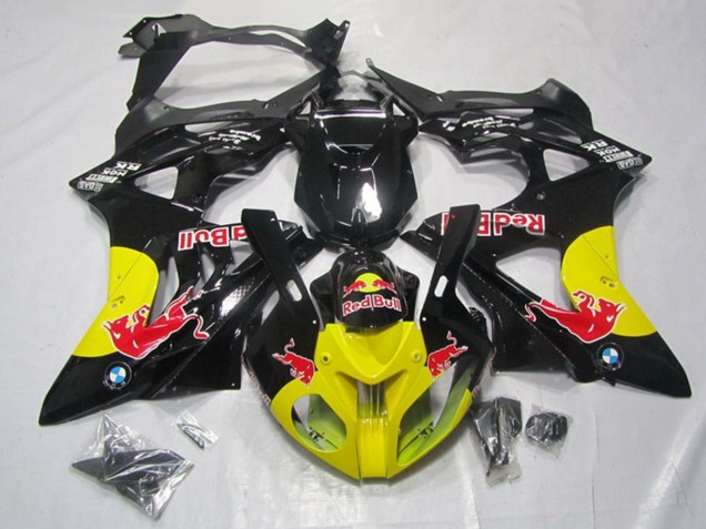 Billige BMW S1000RR Motorrad Verkleidung 2009-2014 - Glanzendes Schwarz Gelb Red Bull