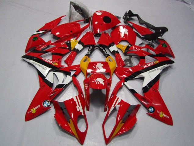 Billige BMW S1000RR Motorrad Verkleidung 2009-2014 - Rot Weiss Schwarz
