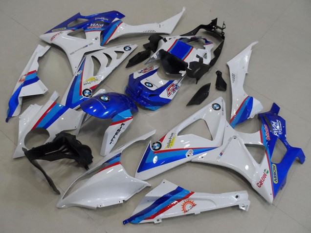 Billige BMW S1000RR Motorrad Verkleidung 2009-2014 - Weiss Rot Blau Castrol Pirelli