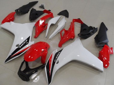 Billige Honda CBR600F Motorrad Verkleidung 2011-2013 - Weiss Rot Glanzendes Schwarz