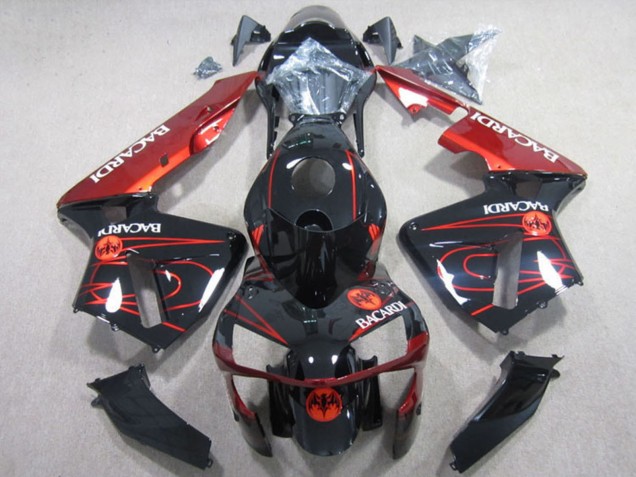 Billige Honda CBR600RR Motorrad Verkleidung 2003-2004 - Glanzendes Schwarz Rot RACARDI