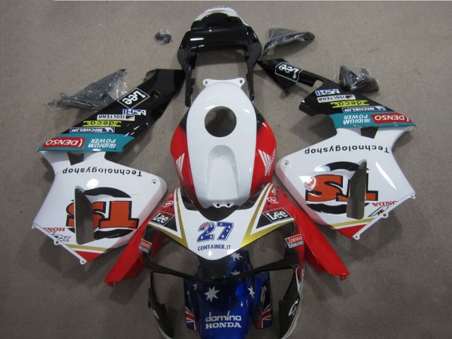 Billige Honda CBR600RR Motorrad Verkleidung 2005-2006 - Weiss Rot Blau Glanzendes Schwarz Stern Lee 27