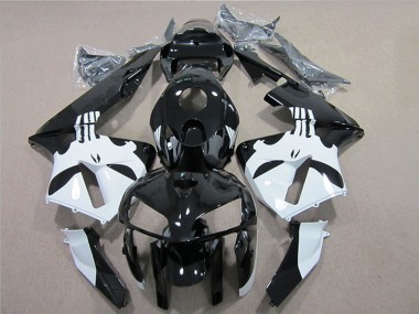 Billige Honda CBR600RR Motorrad Verkleidung 2005-2006 - Glanzendes Schwarz Weiss