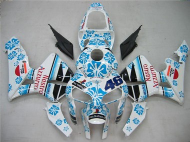 Billige Honda CBR600RR Motorrad Verkleidung 2005-2006 - Weiss Blau Rot Nastro Azzurro 46