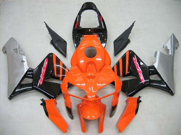 Billige Honda CBR600RR Motorrad Verkleidung 2005-2006 - Orange Schwarz Silber