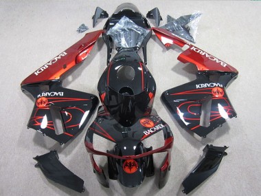Billige Honda CBR600RR Motorrad Verkleidung 2005-2006 - Glanzendes Schwarz Rot BACARDI
