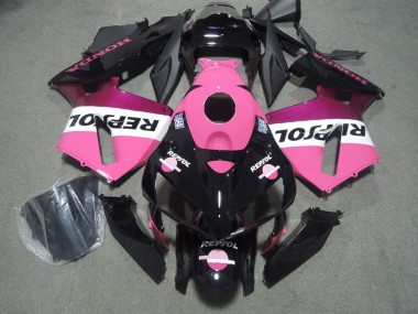 Billige Honda CBR600RR Motorrad Verkleidung 2005-2006 - Glanzendes Schwarz Rosa Repsol