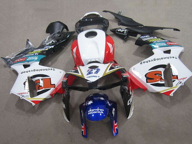 Billige Honda CBR600RR Motorrad Verkleidung 2005-2006 - Weiss Rot Schwarz Blau 27