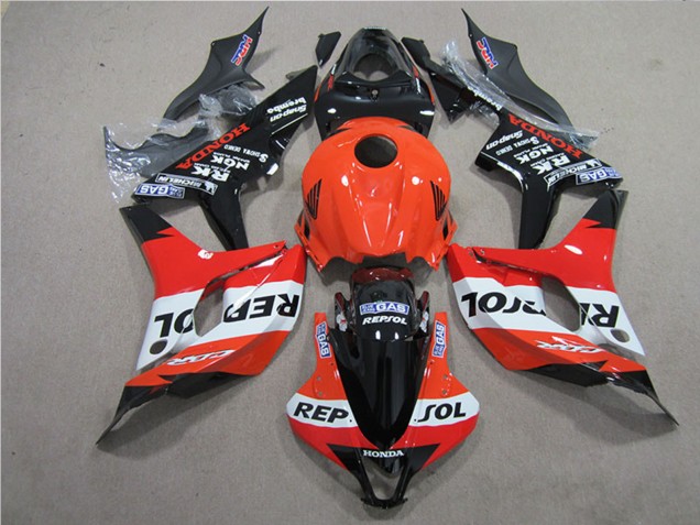 Billige Honda CBR600RR Motorrad Verkleidungen Kit 2007-2008 - Orange Weiss Rot Glanzendes Schwarz Repsol