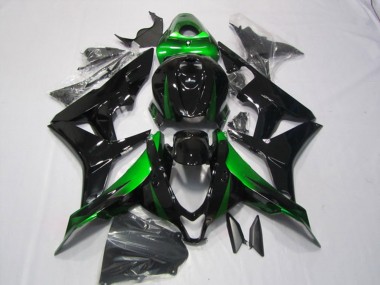 Billige Honda CBR600RR Motorrad Verkleidungen Kit 2007-2008 - Grun Glanzendes Schwarz