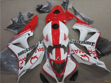 Billige Honda CBR600RR Motorrad Verkleidung 2007-2008 - Weiss Rot Pramac Bridgestone