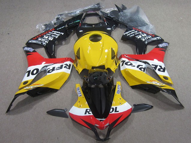 Billige Honda CBR600RR Motorrad Verkleidung 2007-2008 - Gelb Weiss Rot Glanzendes Schwarz Repsol