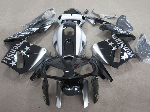 Billige Honda CBR600RR Motorrad Verkleidung 2007-2008 - Silber Glanzendes Schwarz SevenStars