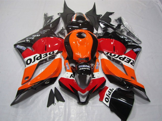 Billige Honda CBR600RR Motorrad Verkleidung Kit 2009-2012 - Orange Weiss Rot Glanzendes Schwarz Repsol